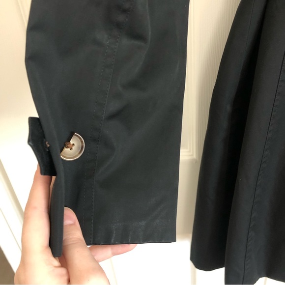 Talbots Petite Women's Double Breasted Belted Long Trench Coat in Black 2P - Picture 16 of 16